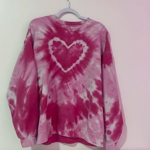 Urban outfitters tie dye heart hoodie o/s only worn a couple times